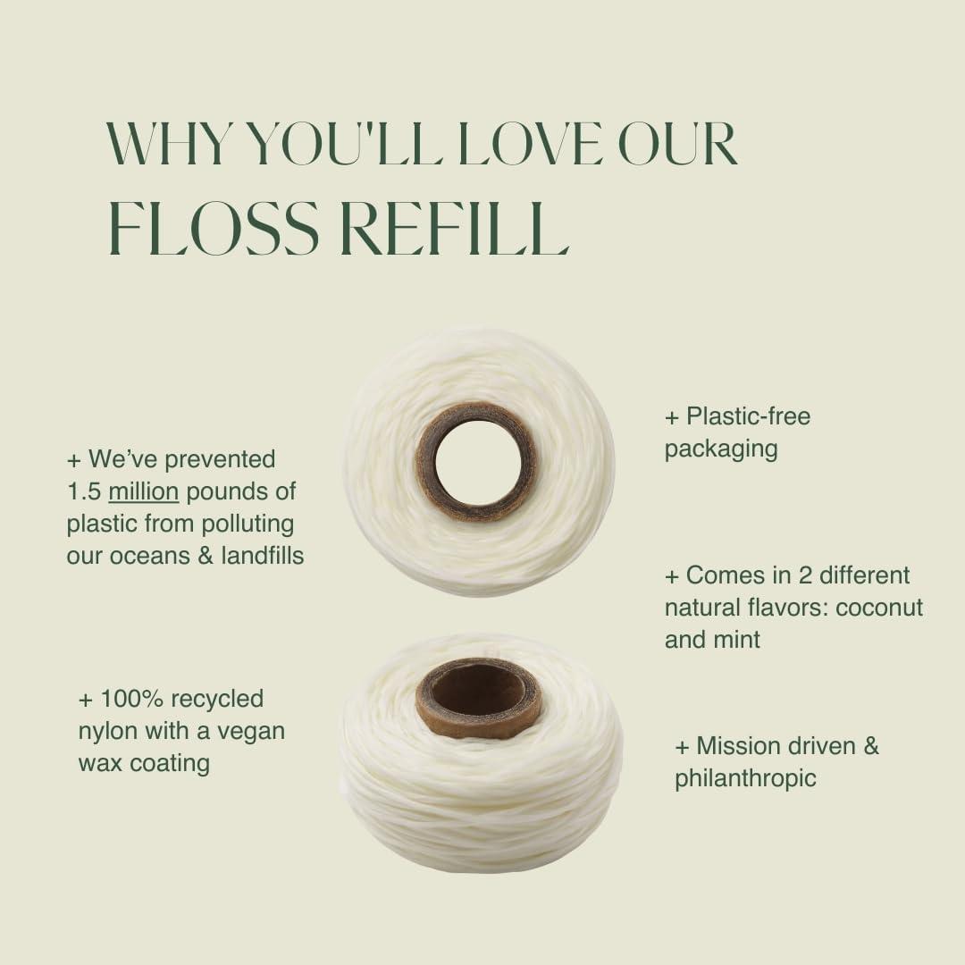 image:imagePLUS ULTRA Coconut Nylon Dental Floss Refill Made with Recycled Nylon and Vegan Wax 32 Yards Pack of 1