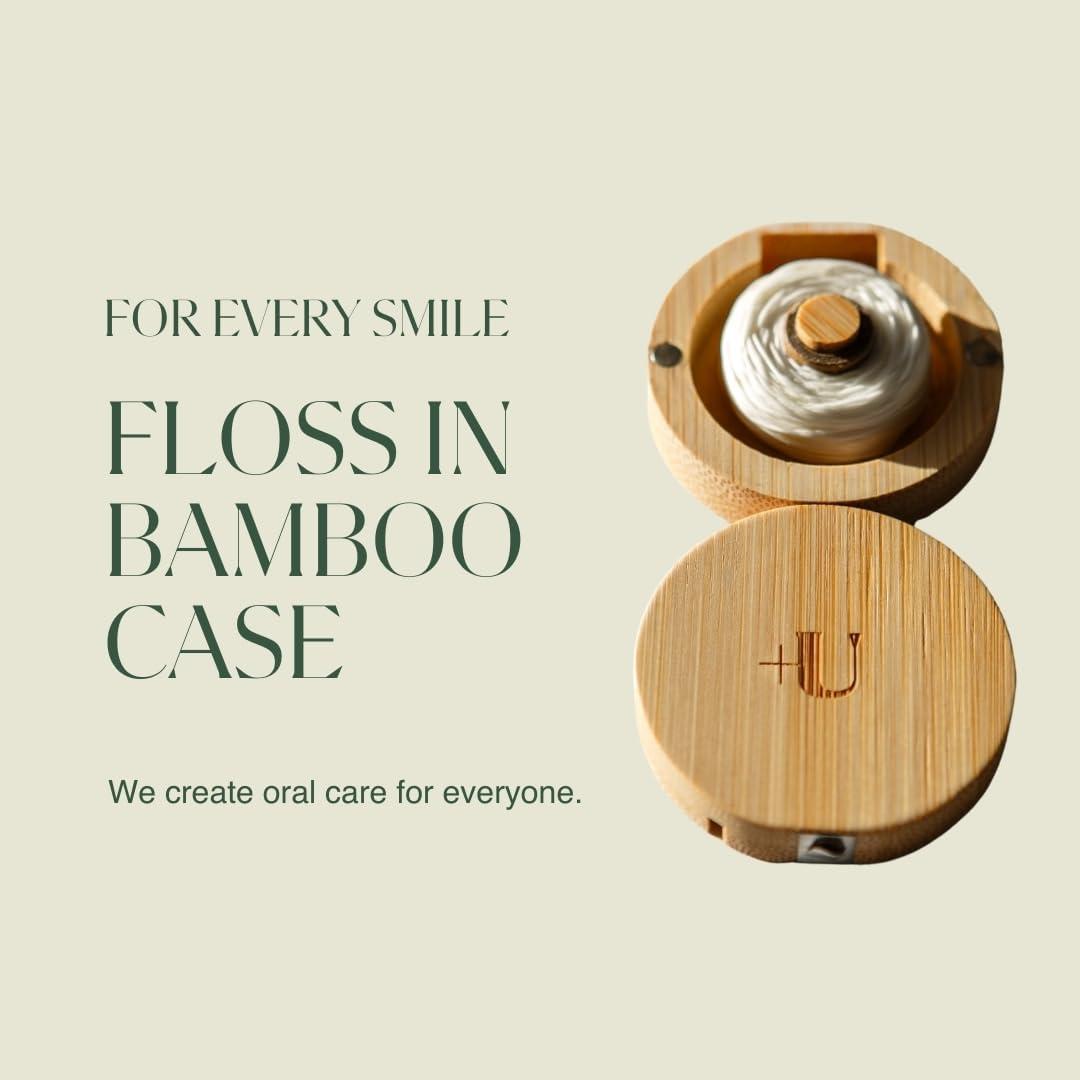 image:imagePLUS ULTRA Dental Floss with Reusable Bamboo Case Mint Flavored Recycled Nylon Floss with Vegan Wax Zero Plastic Refillable 32 Yards Pack of 1Coconut