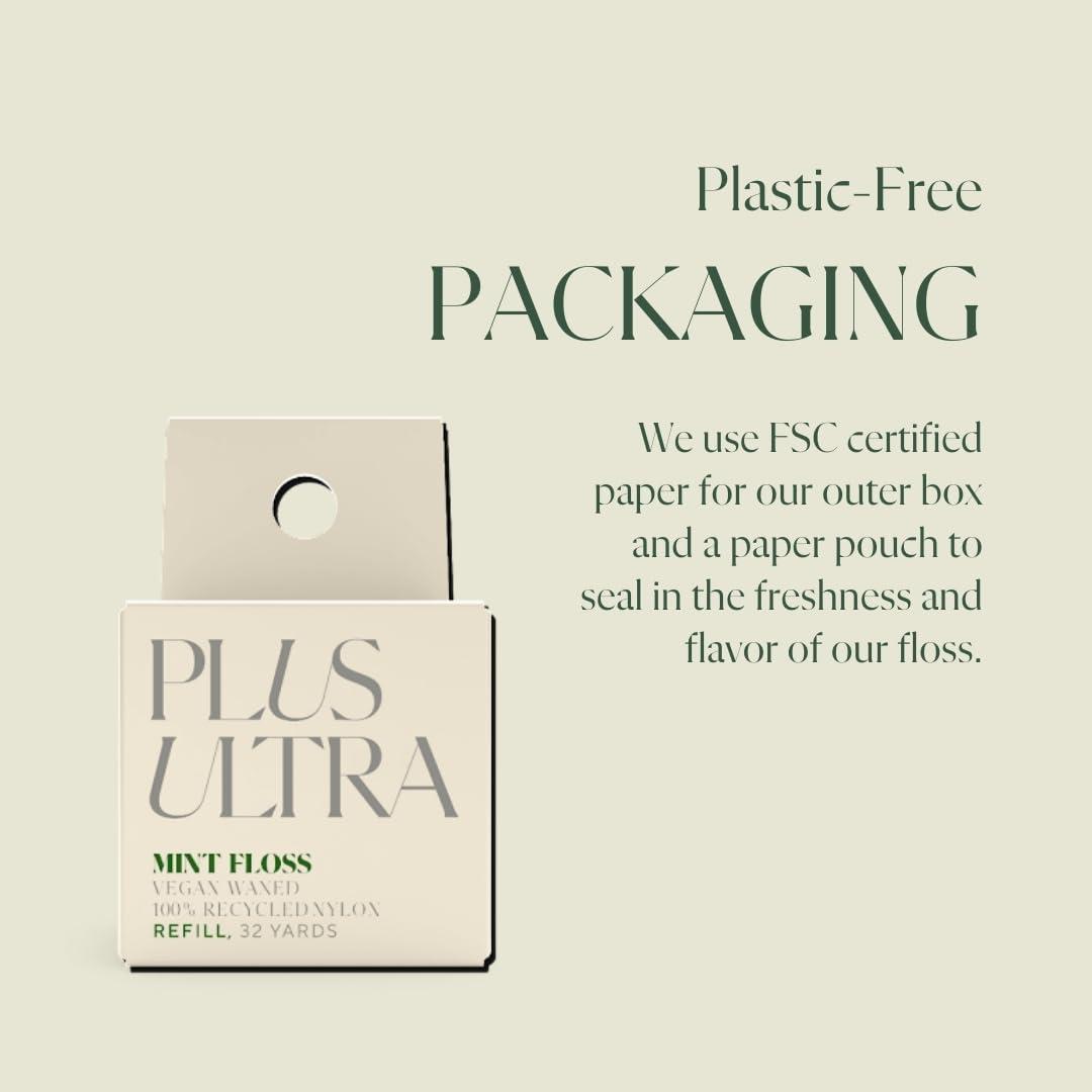 image:imagePLUS ULTRA Mint Nylon Dental Floss Refill Made with Recycled Nylon and Vegan Wax 32 Yards Pack of 1