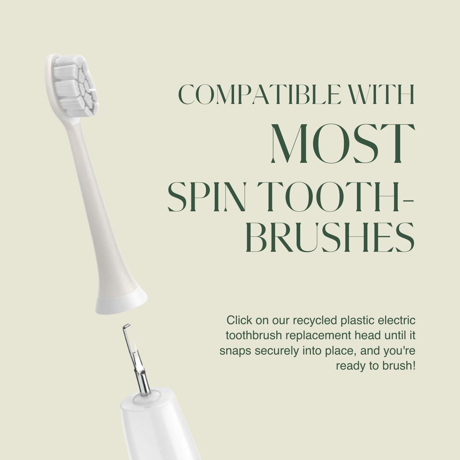 image:imagePLUS ULTRA Sonic Electric Toothbrush Replacement Heads 6 Pack Compatible ClickOn Brush Heads Soft Bristles for Sensitive Teeth Made with Recycled Plastic EcoFriendly1