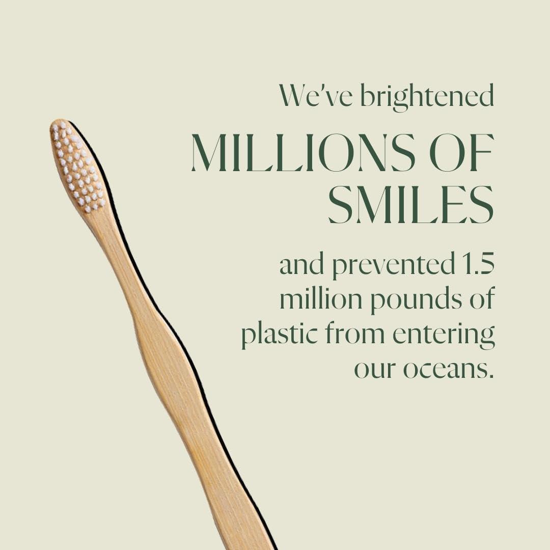 image:imagePlus Ultra Bamboo Toothbrush BPA Free Soft Bristle for Adults DentistApproved AllNatural with Hello Gorgeous Etched on HandleBrush Smile Repeat