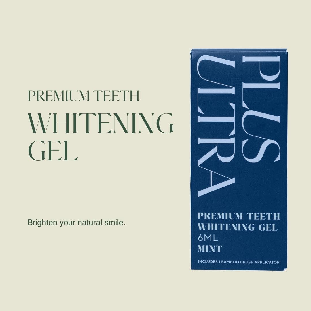 image:imagePlus Ultra Teeth Whitening Gel 35 Carbamide Peroxide Sensitive Teeth Whitening Mint Flavored and Protects Enamel Gentle DentistApproved and Sodium Hydroxide with Bamboo Brush Applicator
