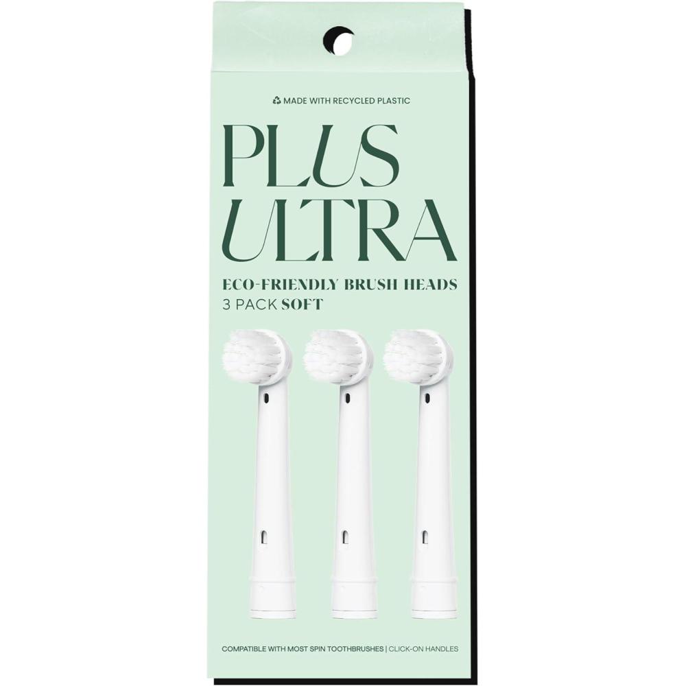 image:imagePLUS ULTRA OralB Compatible Electric Toothbrush Replacement Heads 3 Pack Soft Bristles for Sensitive Teeth Made with Recycled Plastic and EcoFriendly1 Count Pack of 3