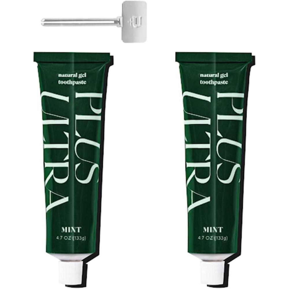 image:imagePlus Ultra Organic FluorideFree Gel Toothpaste in Aluminum Tube  EcoFriendly SLS Free  Made with Aloe Peppermint Bamboo Extract  for Sensitivity amp Whitening  Made in USA 47oz Pack of 22 Toothpaste  Turn Key