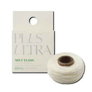 PLUS ULTRA Mint Nylon Dental Floss Refill | Made with Recycled Nylon and Vegan Wax | 32 Yards (Pack of 1)