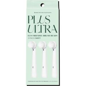 PLUS ULTRA Oral-B Compatible Electric Toothbrush Replacement Heads 3 Pack – Soft Bristles for Sensitive Teeth – Made with Recycled Plastic and Eco-Friendly(1 Count (Pack of 3))